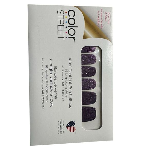 Color Street "Ibiza Nights" Purple Glitter Nail Polish Strips 16ct - Picture 1 of 3